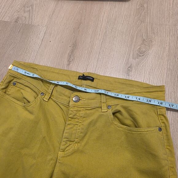 Eileen Fisher Parrot Yellow Skinny Ankle Organic Cotton Casual Mature Jeans 10 - Picture 3 of 11